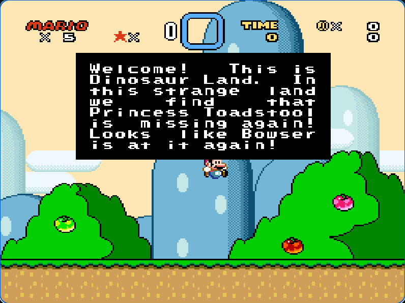 Super Mario World real in-game action running in the OldGames emulator